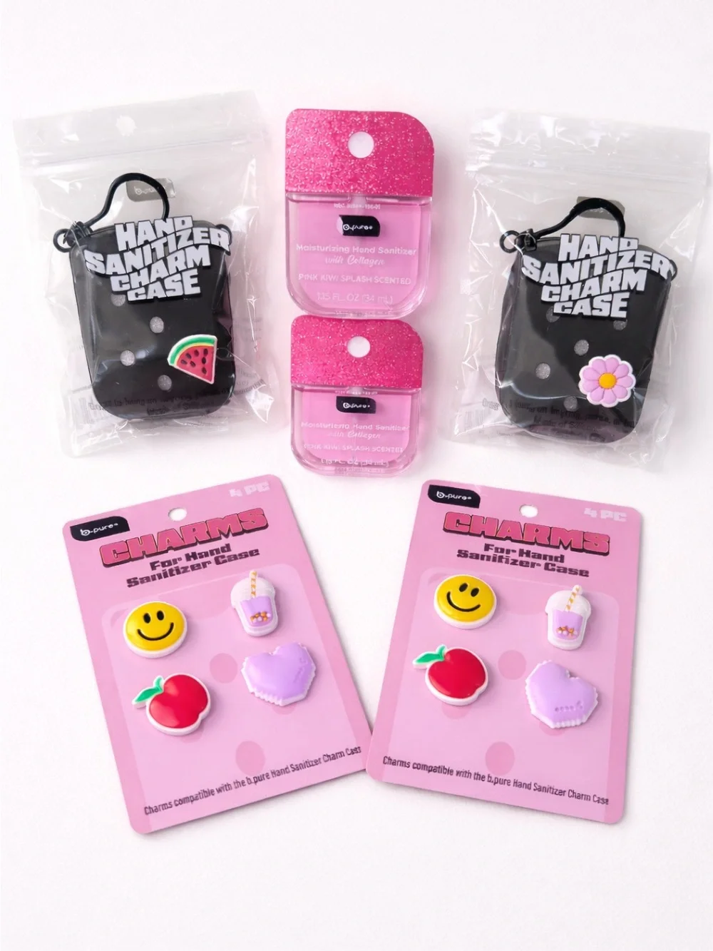 B Pure Charm Cases and Hand Sanitizer 6 pcs Set